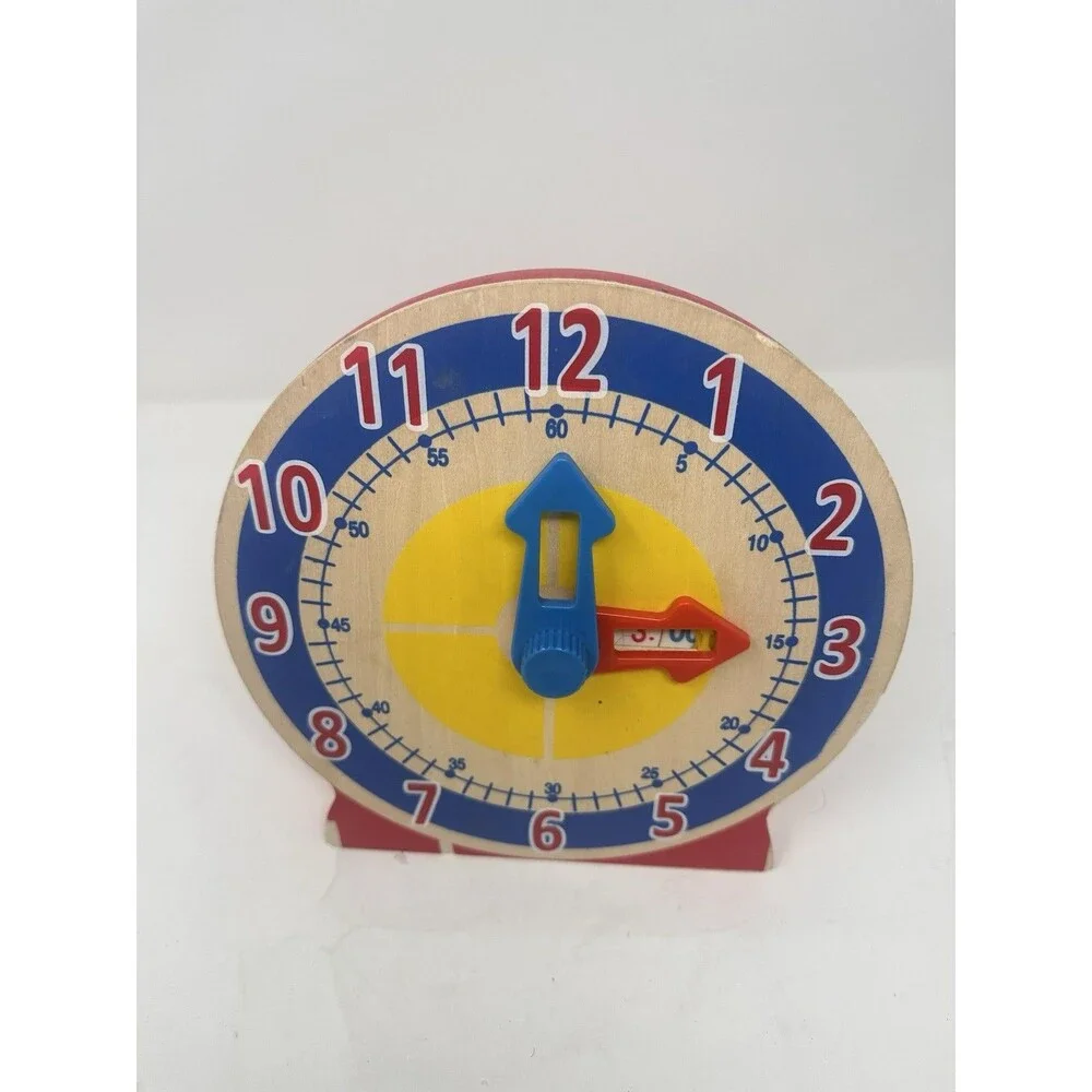 Melissa & Doug Turn & Tell Wooden Educational Learning Clock Toy 4284 Classic